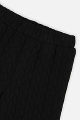 Wide Leg Jacquard Pants Black