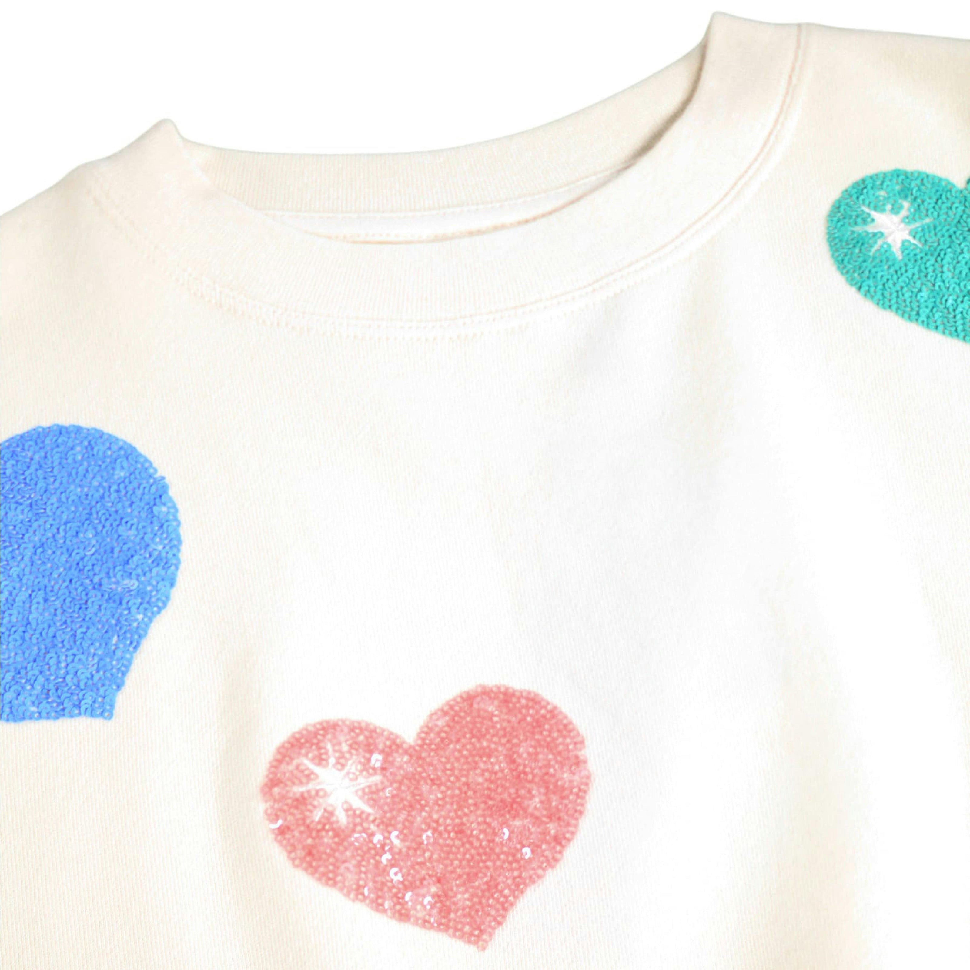 Ivory Bubble Hearts Marika Sweatshirt