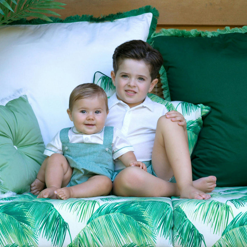 Green Chambray Bubble and Shirt Set
