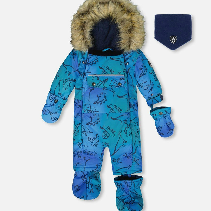 One-Piece Baby Play Snowsuit Designed for Car Seat