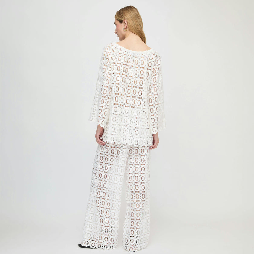 The Kaya Pool Pant - White Broderie