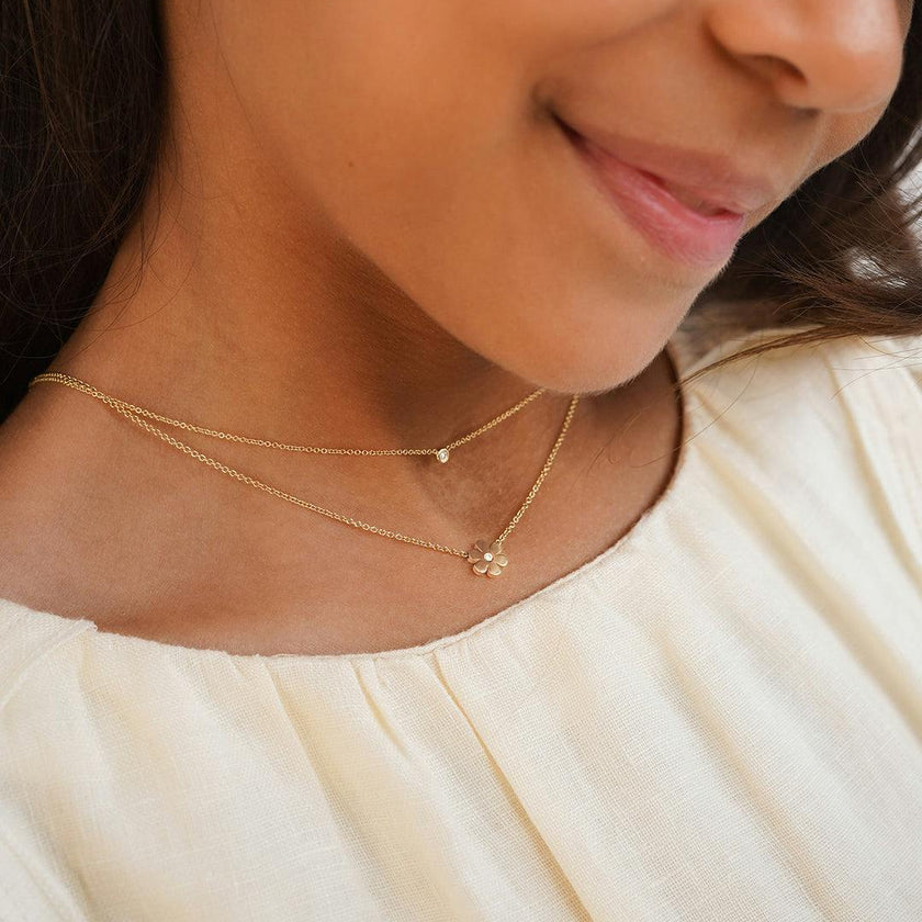 Mini Bezel Diamond Necklace