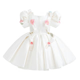 White Elarose Floral Embellished Dress