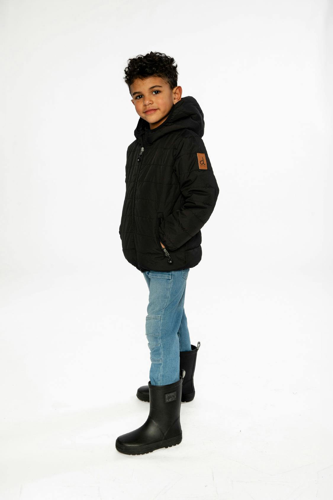 Insulating Quilted Mid-Season Jacket Black