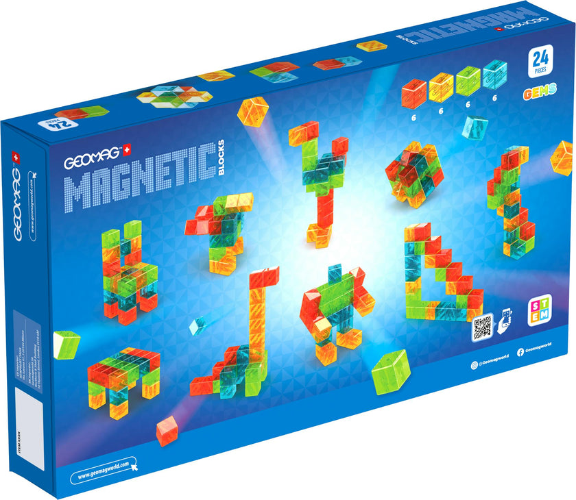 Geomag Magnetic Blocks Gems 24 Piece Set