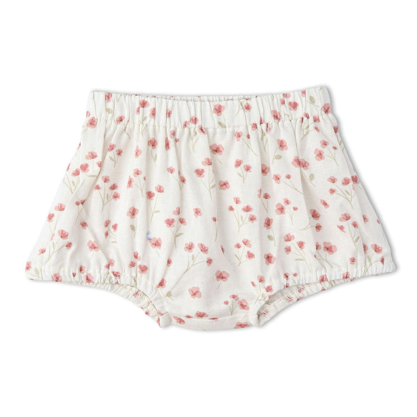 Organic Scalloped Top & Bloomers Set - Pink Bloom