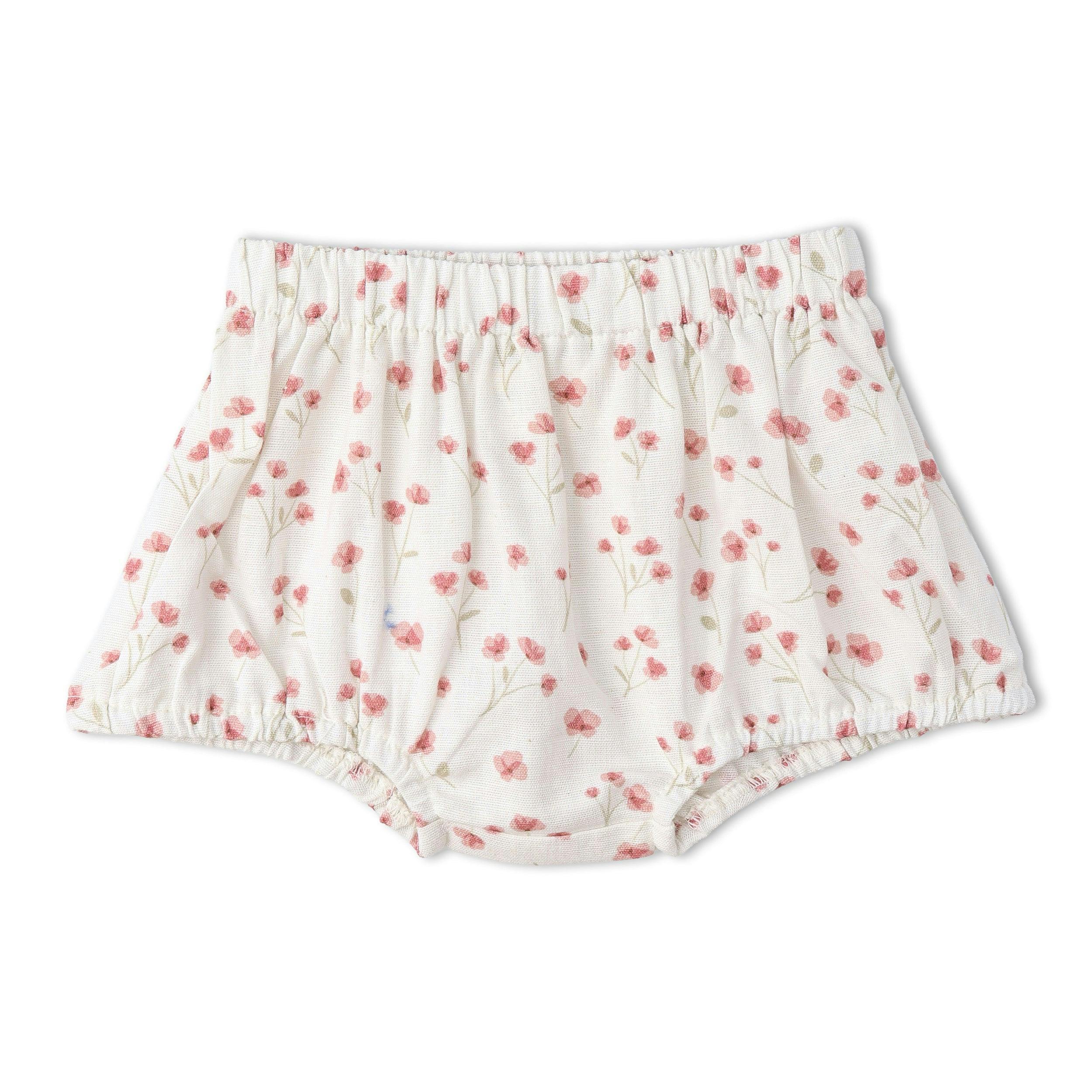 Organic Scalloped Top & Bloomers Set - Pink Bloom