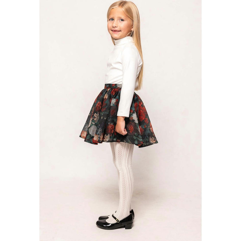 Mini Vanessa Skirt in Midnight Roses