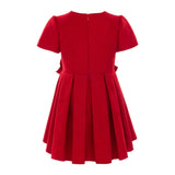 Red Harleigh Double Bow Pleated Dress