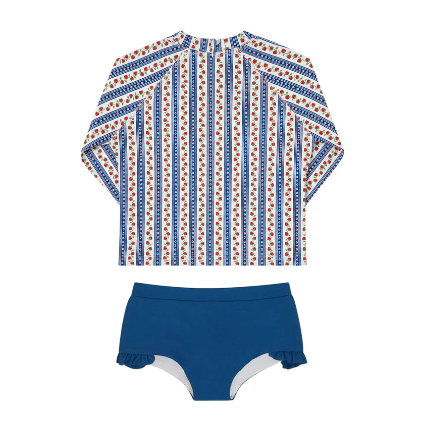 girls strawberry patch rashguard set