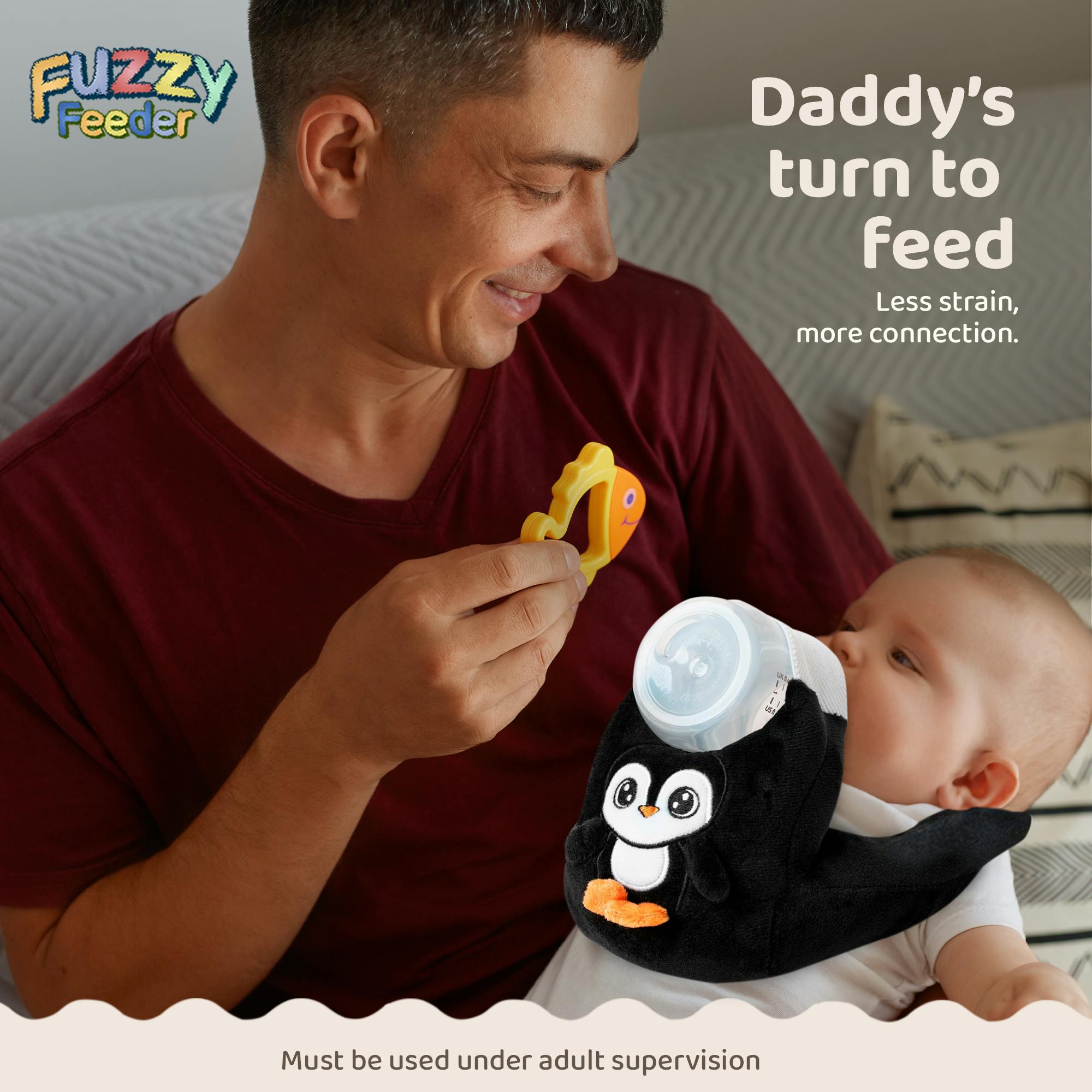 Baby Bottle Pillow Holder For Parents - Penguin