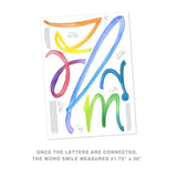 Watercolor Words • Smile • Peel-and-Stick Wall Decals