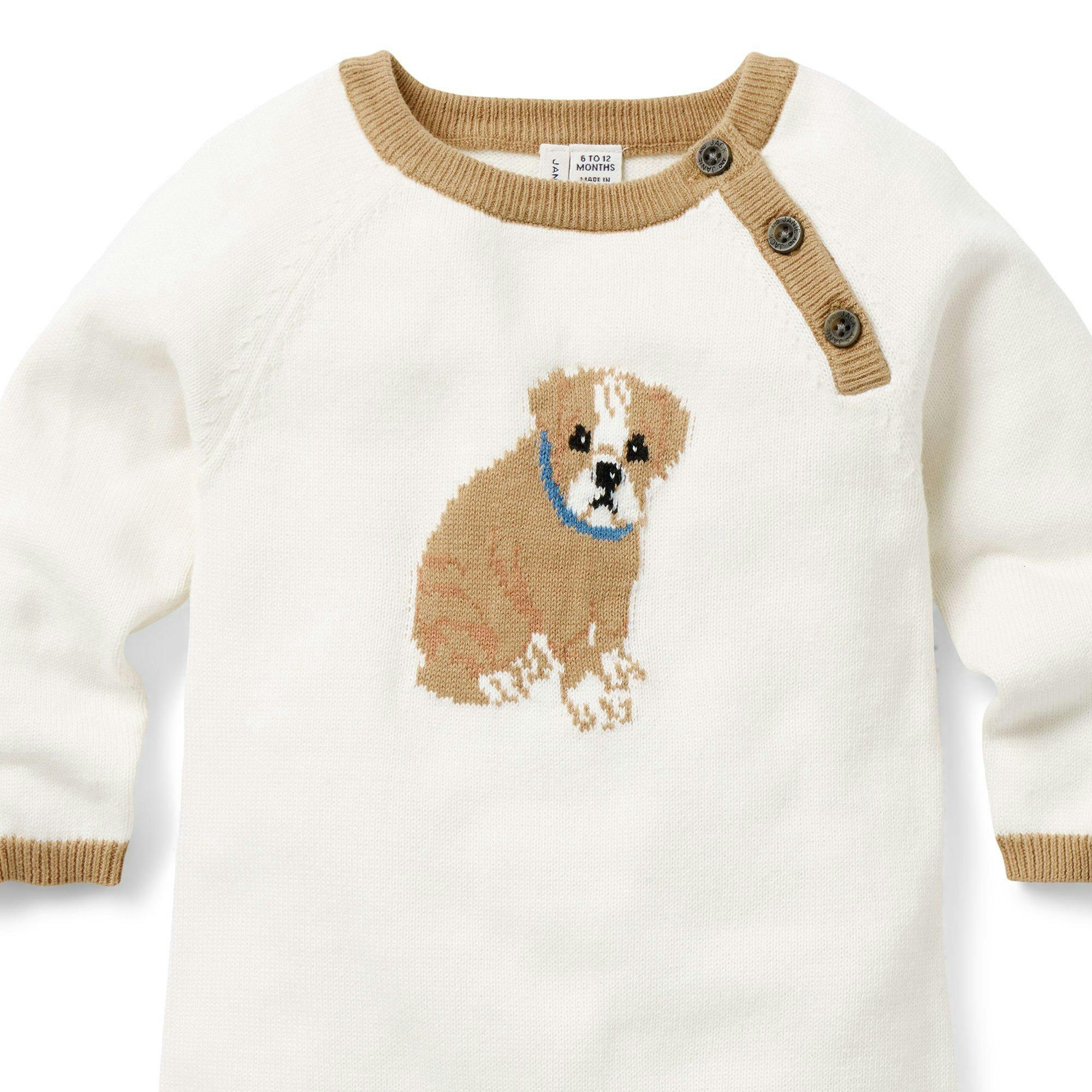 Baby Dog Sweater One-Piece, ivory