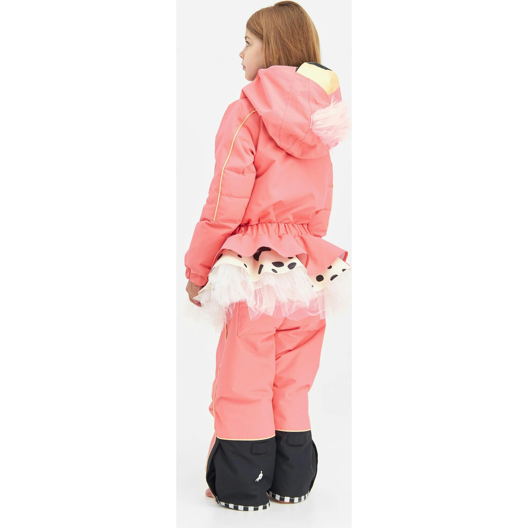 Flamingdo Adjustable Hood Waterproof Zipper Snowsuit, Pink