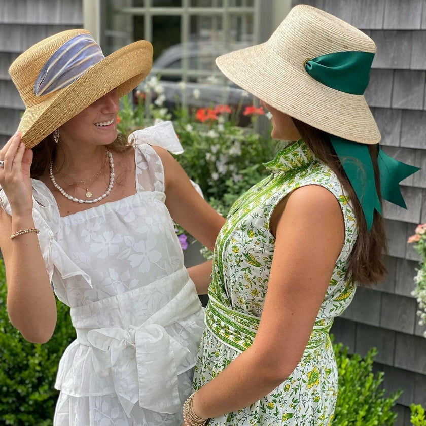 Clematis Bucket Hat (PreOrder Shipping June 15th) - Antique Eyelet Scallop Lace Short Ribbon