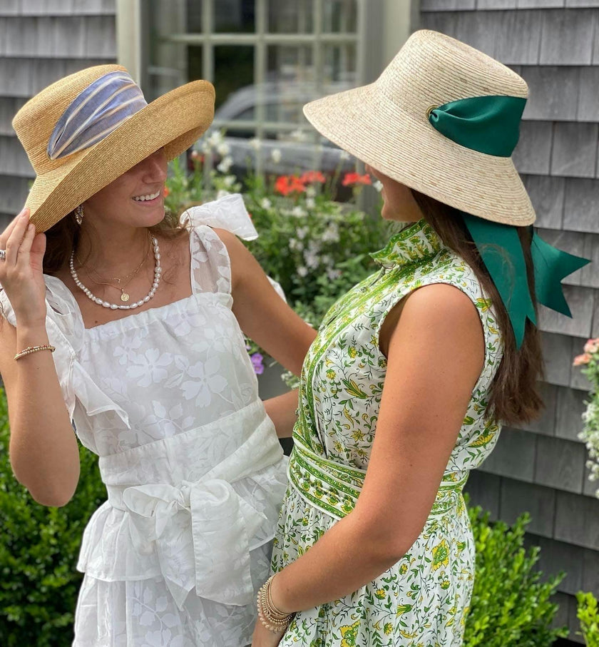 Clematis Bucket Hat (PreOrder Shipping June 15th) - Antique Eyelet Scallop Lace Short Ribbon