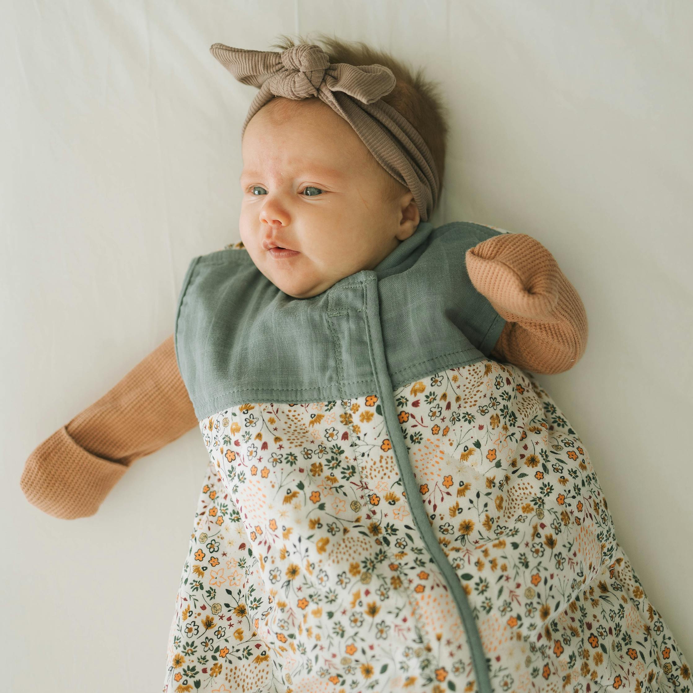 Cotton Muslin Quilted Sleep Bag - Pressed Petals