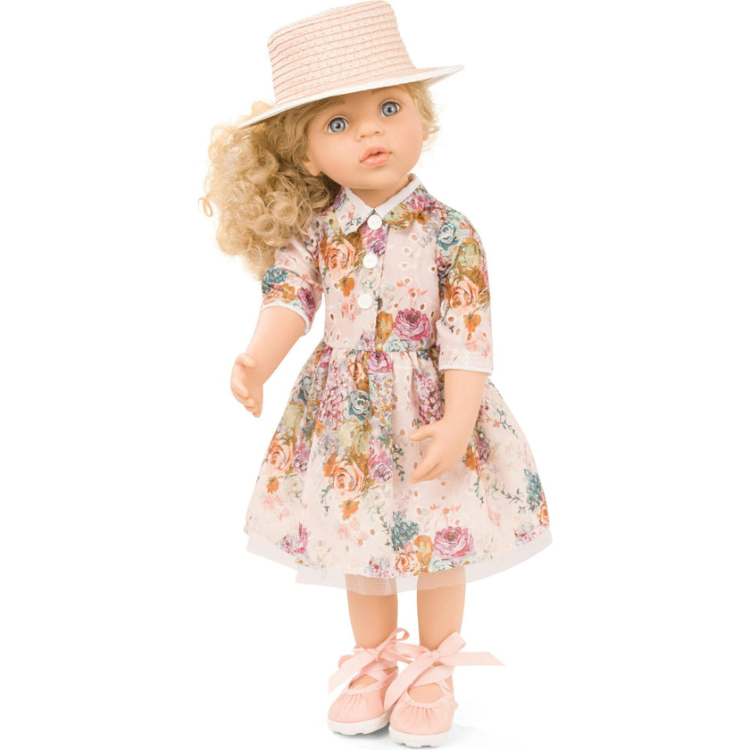 Gotz Happy Kidz Greta  19.5" Posable Doll with Full Garments & Accessories - Long Blonde Hair to Wash & Style with Beautiful Stone Grey Blue Eyes