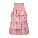 Karmin Womens Ruffle Skirt Blush Pink Eyelet, Pink Eyelet