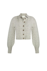 SADIE CARDI | PALE MELANGE GREY