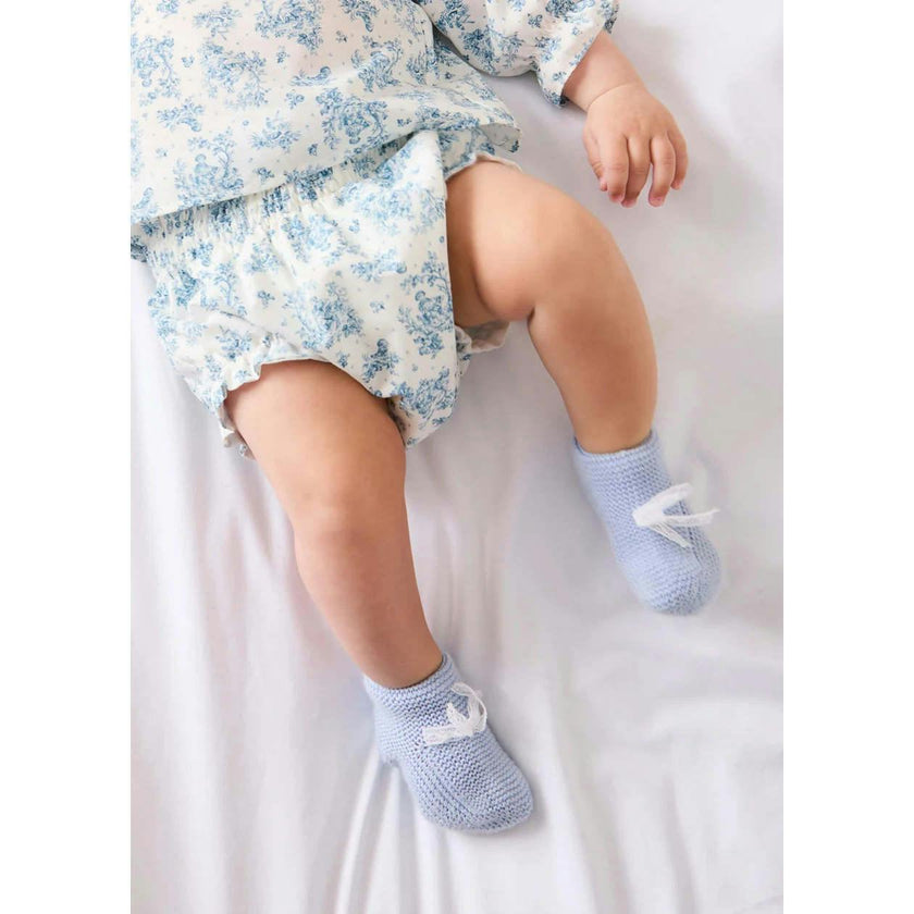 Audrey Toile Elasticated Waist Bloomers in Blue (1mth-12mths)