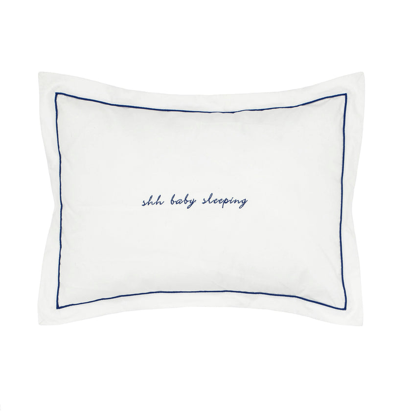 Navy Trim Decorative Pillow