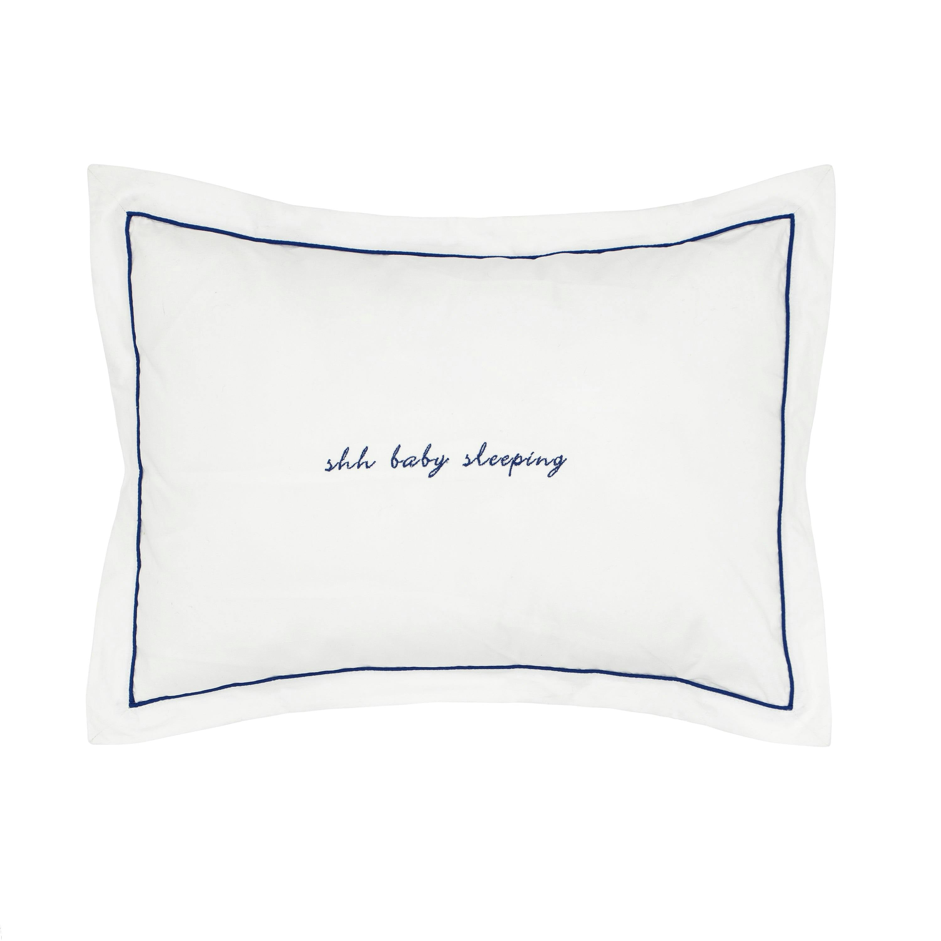 Navy Trim Decorative Pillow
