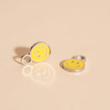 Smiley Huggie Hoop Charms