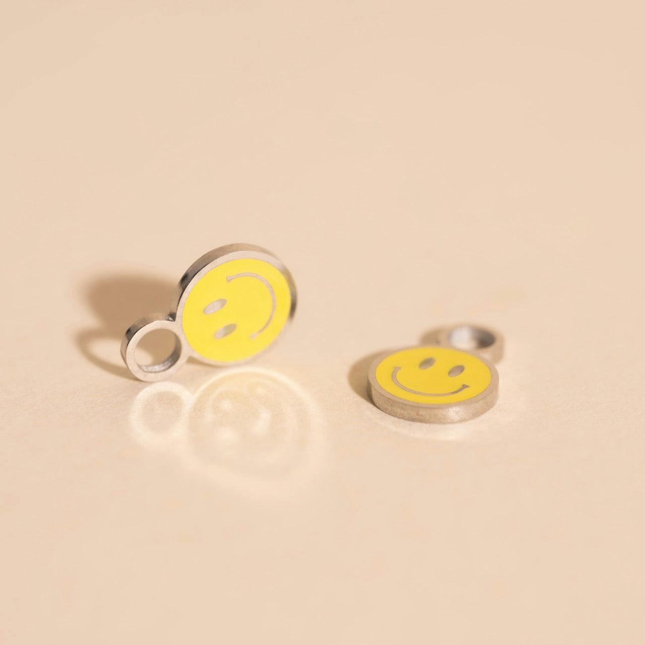 Smiley Huggie Hoop Charms