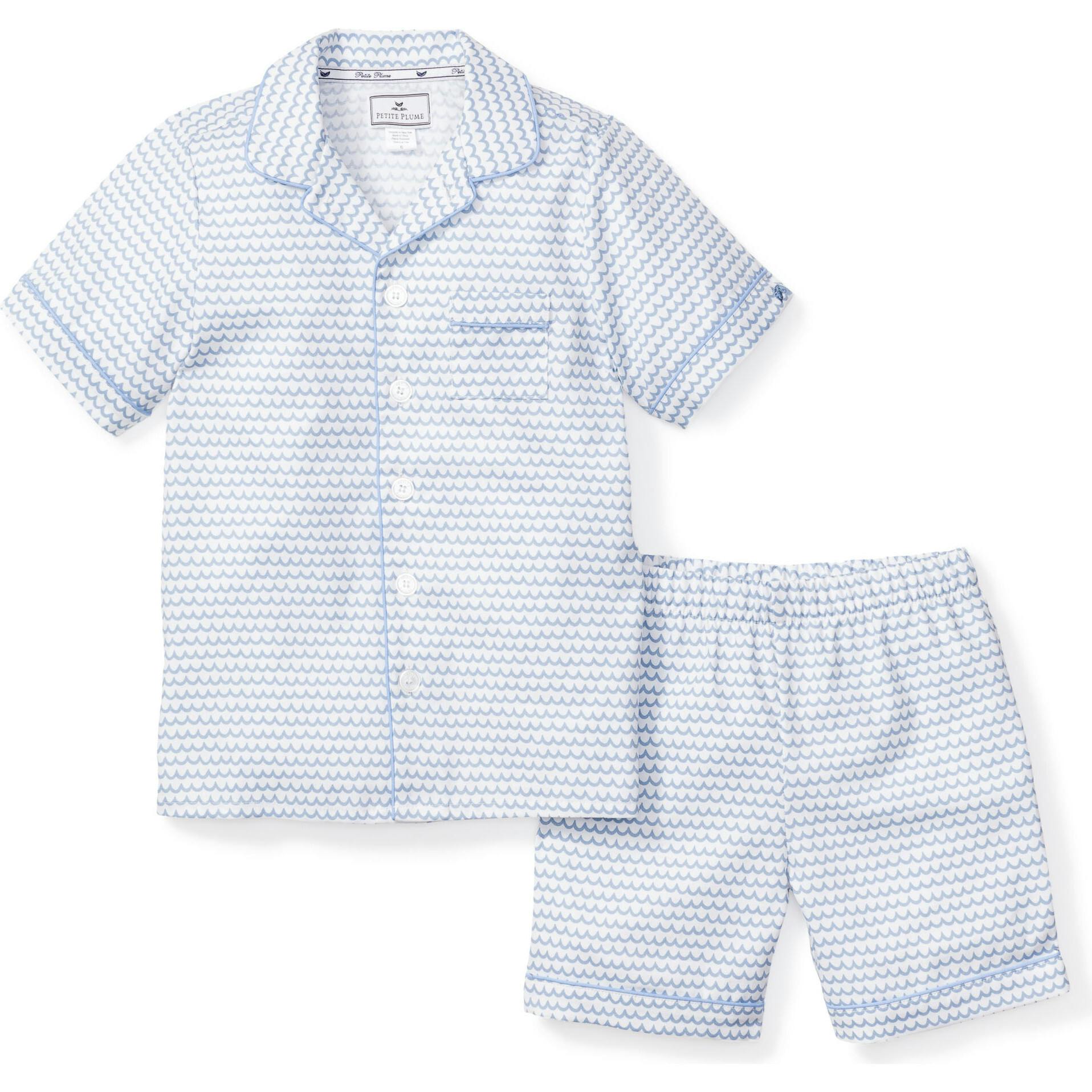 Kid's Twill Pajama Short Set in La Mer