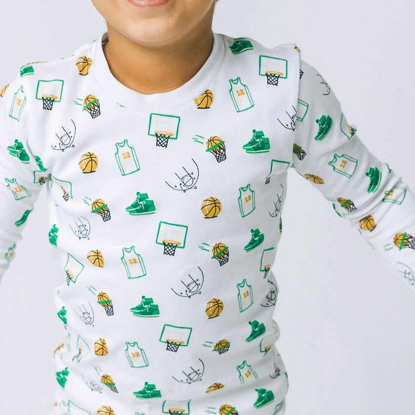 The Organic Long Sleeve Pajama Set [Hoops]