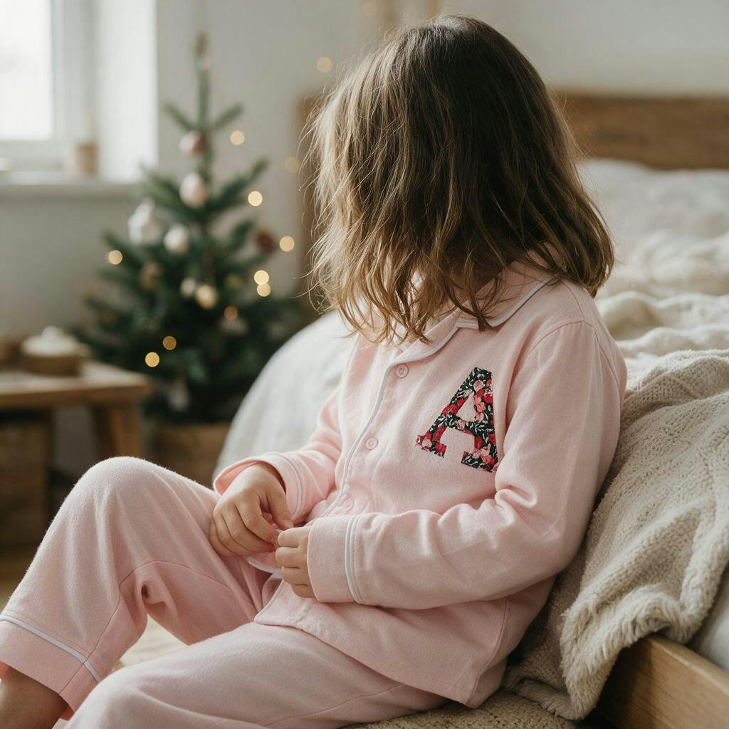 Liberty of London Christmas children's personalised classic pyjamas - pink