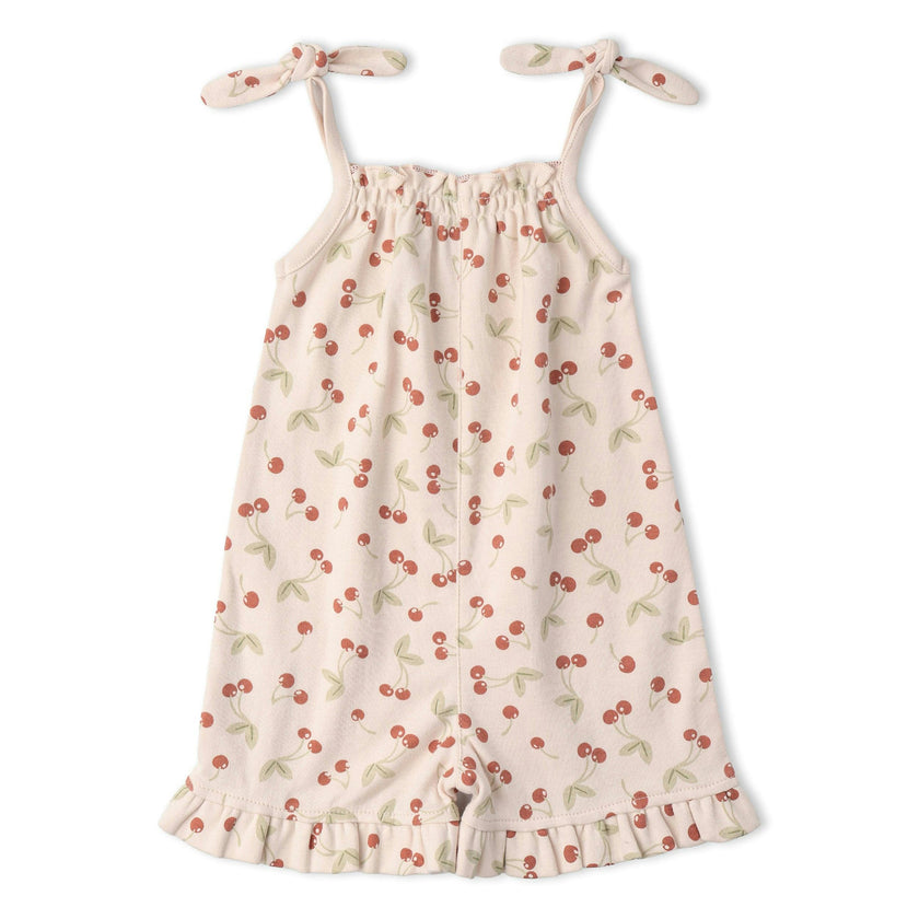 Organic Ruffle Jumpsuit - Cherry