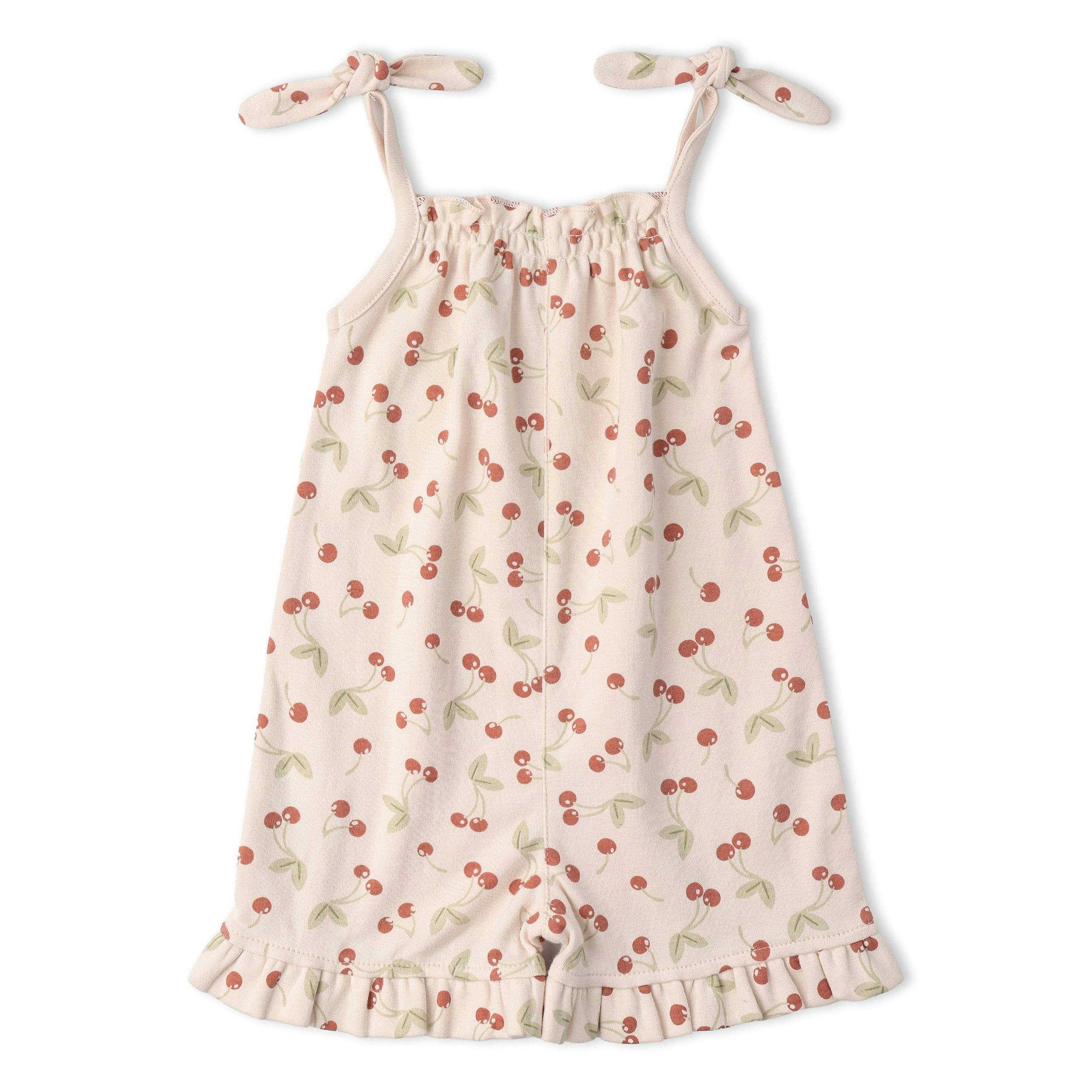 Organic Ruffle Jumpsuit - Cherry
