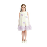 Cream & Purple Nayara Bow Dress