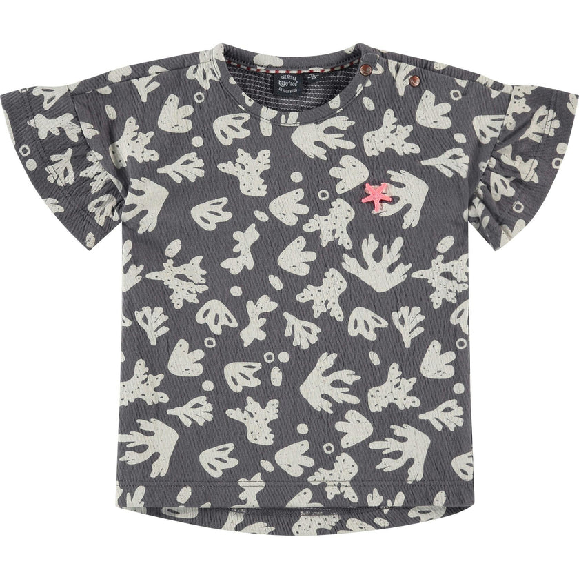 All-Over Abstract Sea Plant Graphic Print T-Shirt