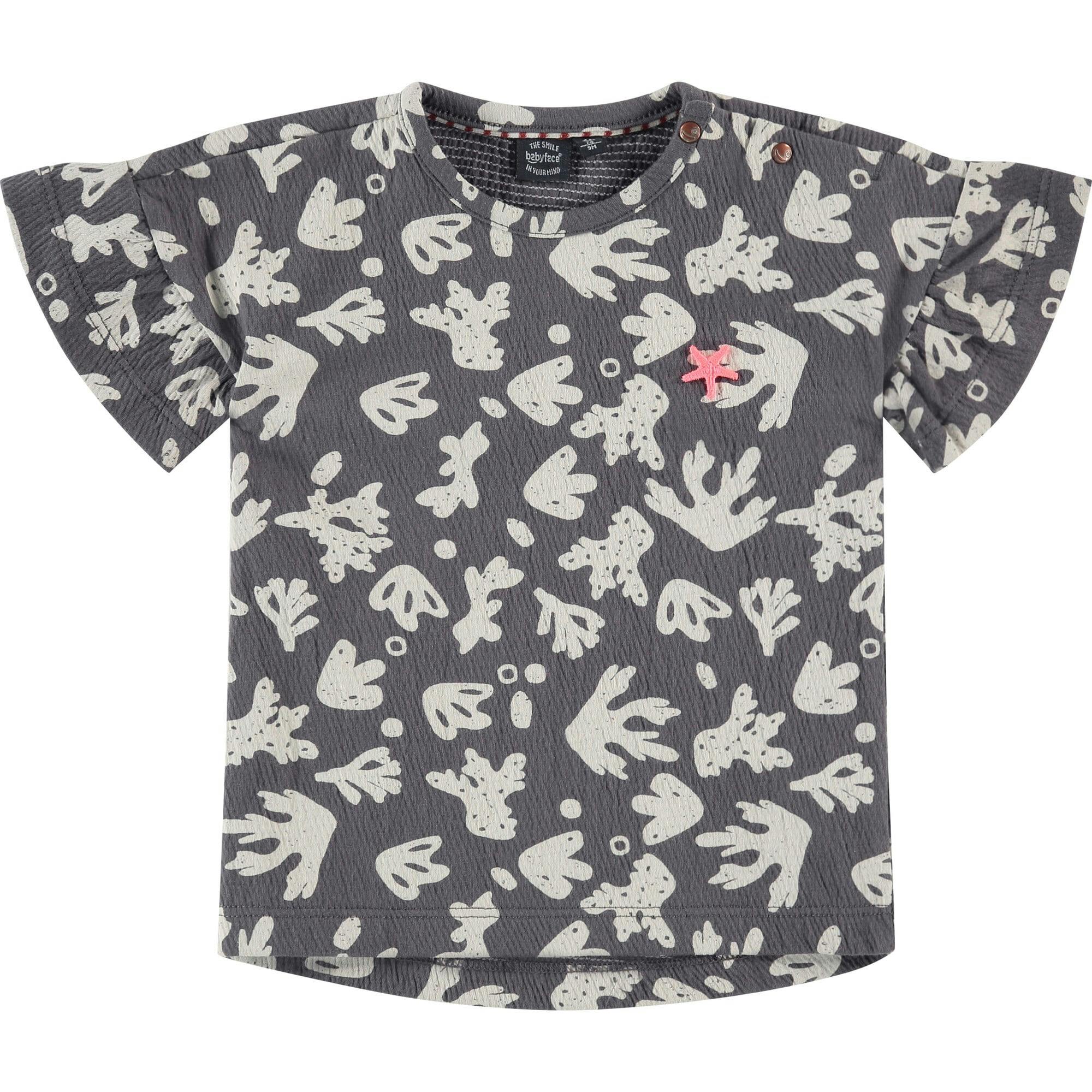 All-Over Abstract Sea Plant Graphic Print T-Shirt