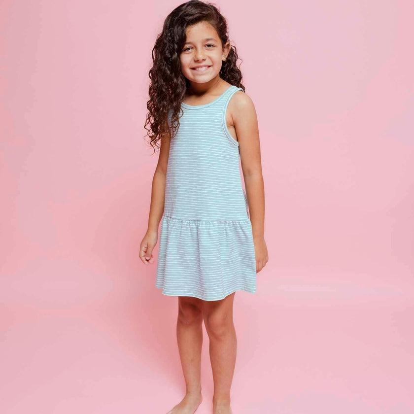 Sleeveless Drop Waist Dress With Matching Shorts