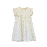 Girls Hannah Dress with Flutter Sleeves | Petit Floret