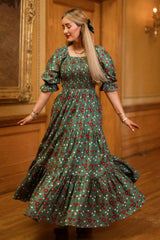 Madeline Maxi Dress in Evergreen Merry Ditsy