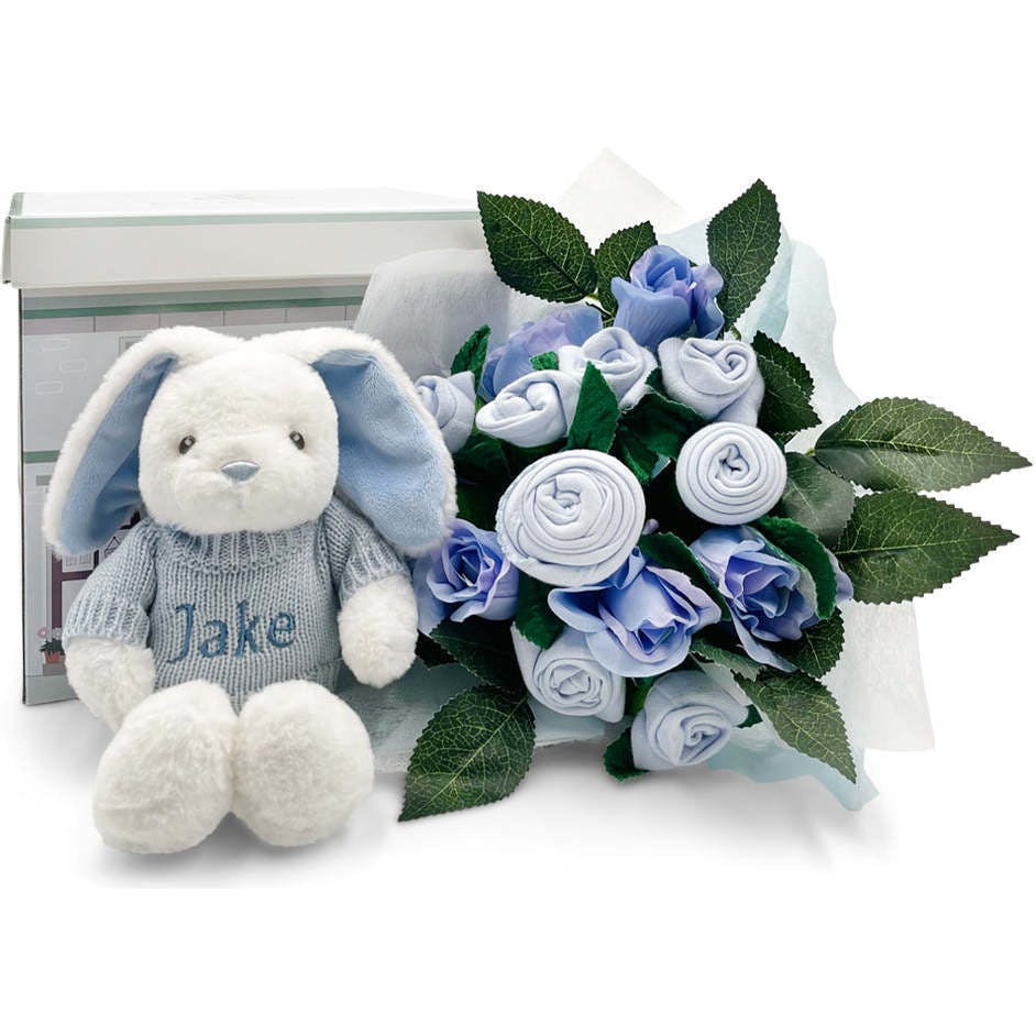 Hand Tied Baby Clothes Bouquet and Personalized