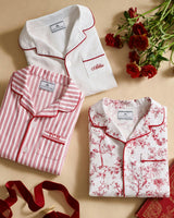 Kid's Twill Pajama Set in Red Timeless Toile