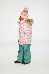 Two Piece Play Snowsuit Pink Vintage Floral Print