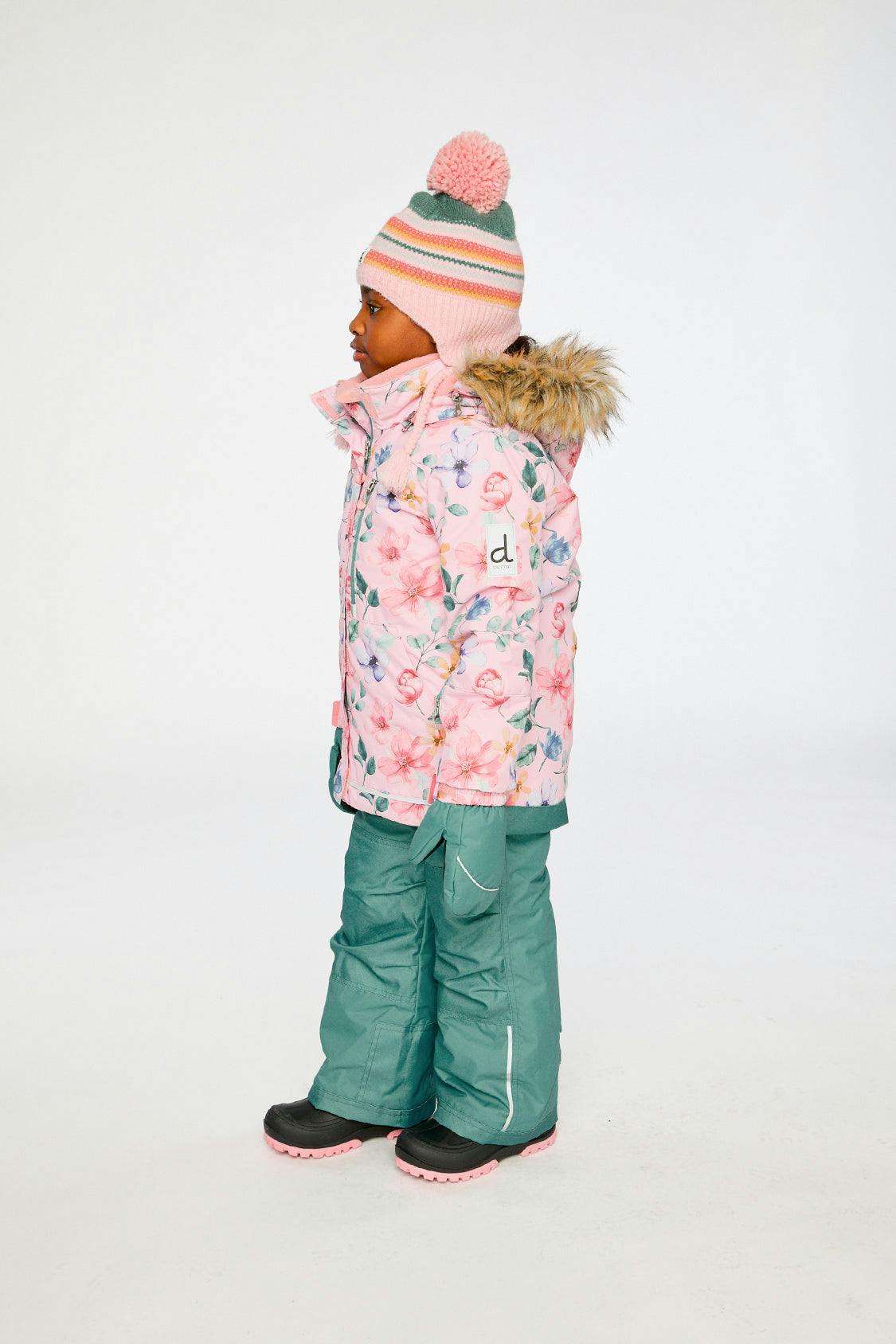 Two Piece Play Snowsuit Pink Vintage Floral Print