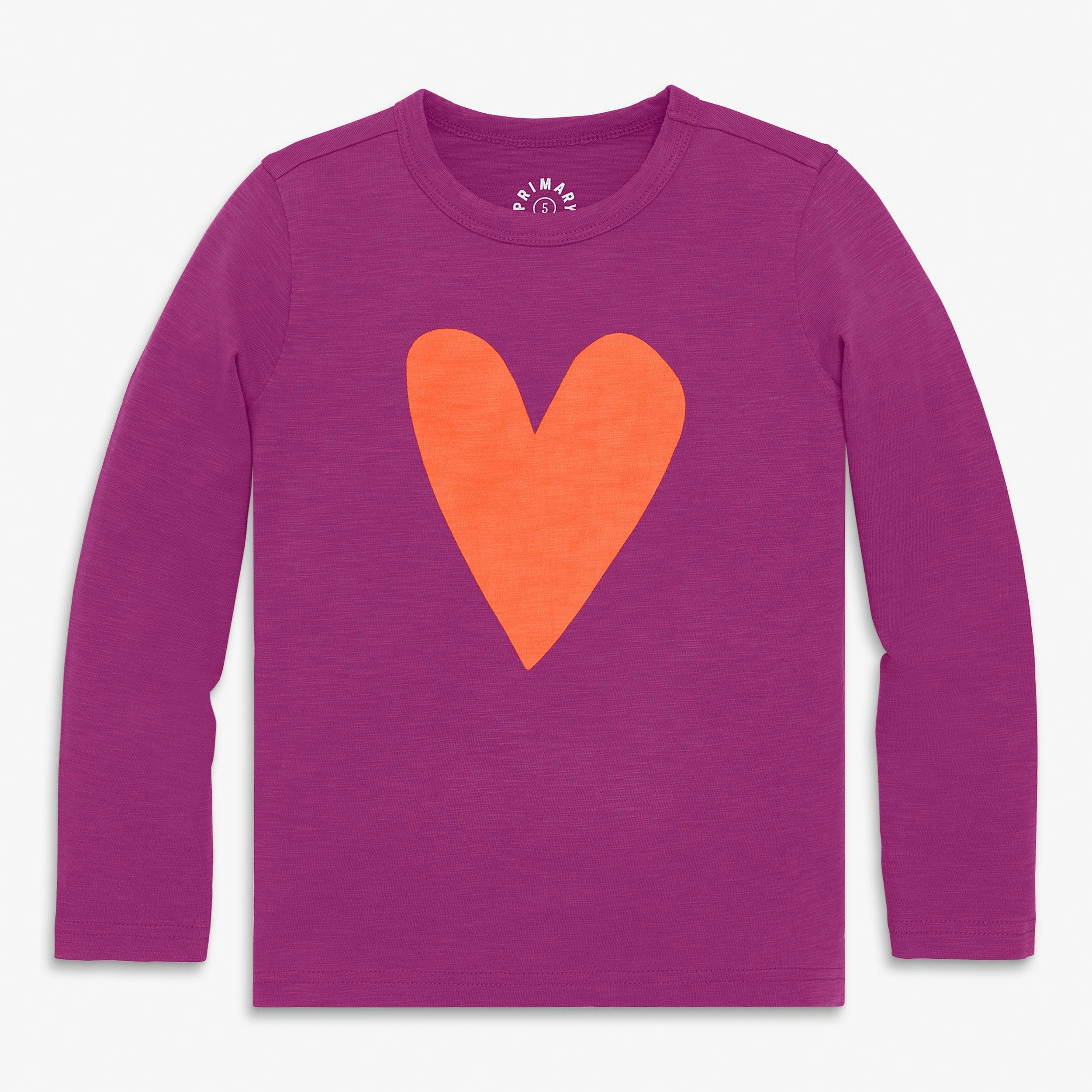 Kids long sleeve heart tee