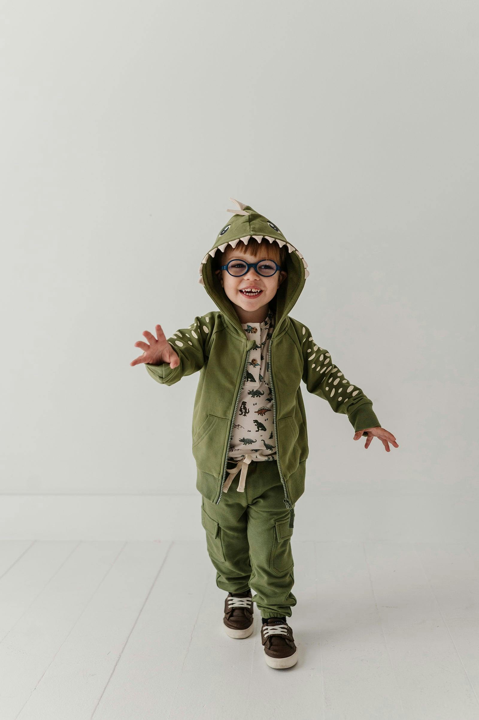 Boys Hooded Jacket in Dinosaur