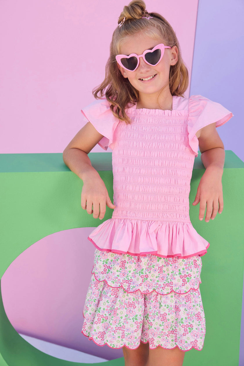 Two Tiered Skort - Pink Bloomsbury Blossoms
