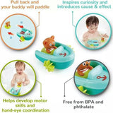 Hape: Tubing Pull-Back Boat - With Teddy Figure Companion