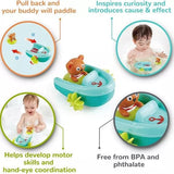 Hape: Tubing Pull-Back Boat - With Teddy Figure Companion