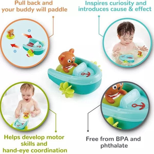 Hape: Tubing Pull-Back Boat - With Teddy Figure Companion